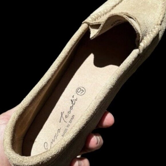 🌻Enzo Tesoti 82585 Light Khaki Tan Suede Penny Loafers Driving Shoes Size 40 - Picture 6 of 10